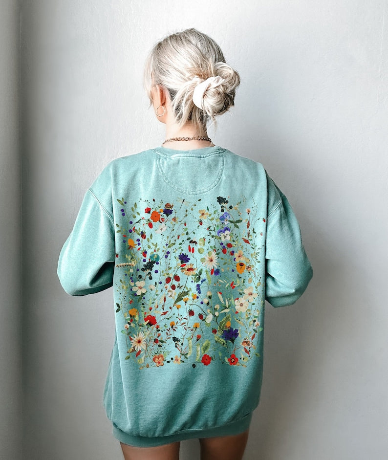 Vintage Floral Women Flower Sweatshirt