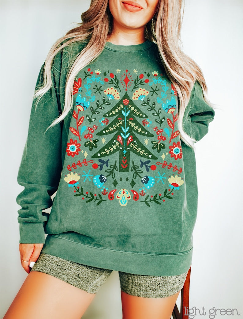 Comfort Colors Wildflower Tree Crewneck Vintage Sweatshirt