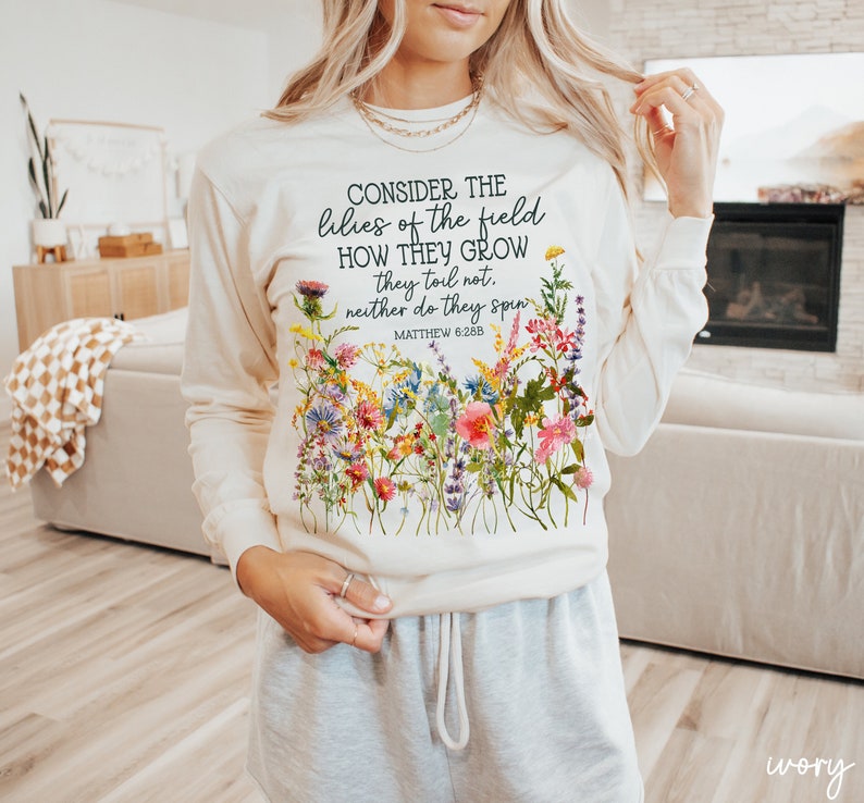 Pressed Flowers Comfort Colors Long Sleeve Sweatshirt