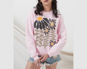 Boho Flower Sweatshirt Unisex Wildflower Sweater