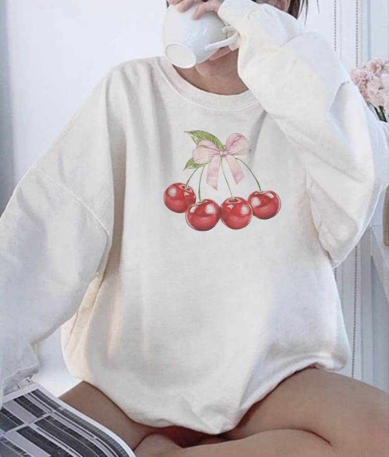 Cherry Sweatshirt Comfort Colors Sweatshirt For Women