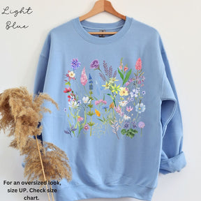 Pressed Flowers Sweatshirt Gift Boho Forestcore Sweater