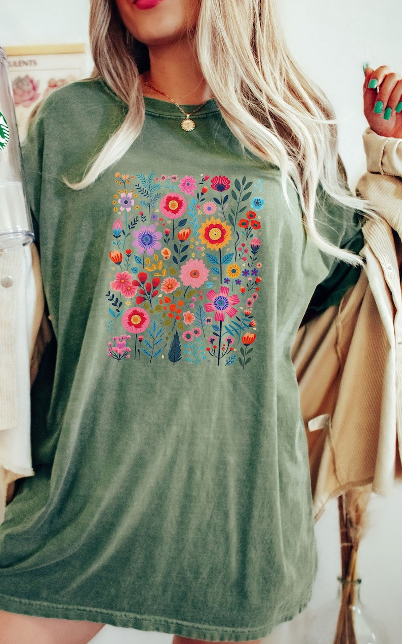 Valentine Floral Sweatshirt Cute Wild Flower Sweater