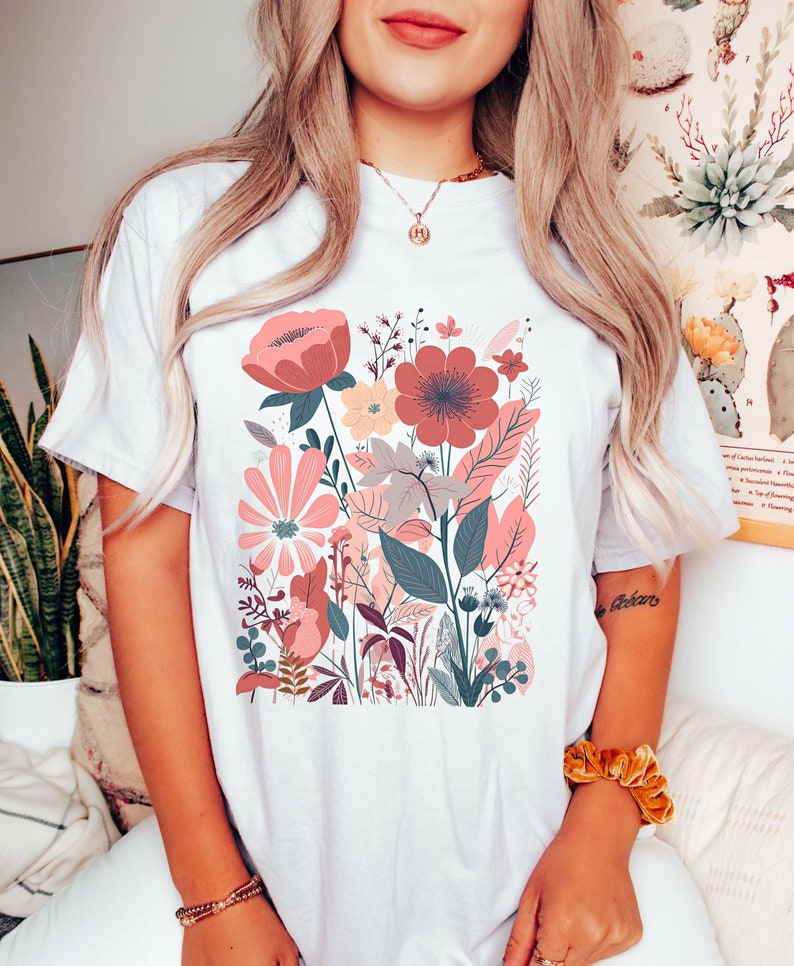 Pastel Wildflower Watercolor Floral Shirt