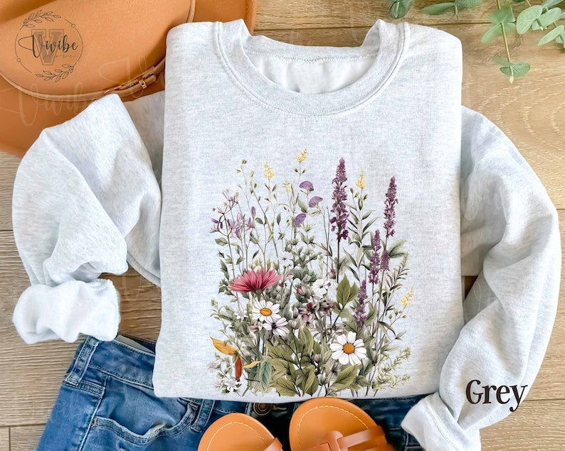 Vintage Pressed Flowers Sweatshirt