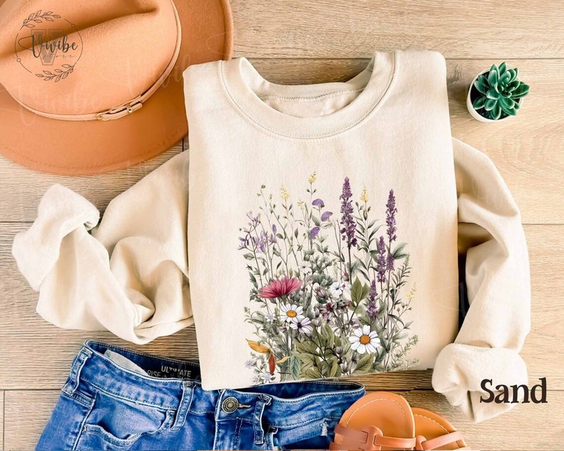 Vintage Pressed Flowers Sweatshirt