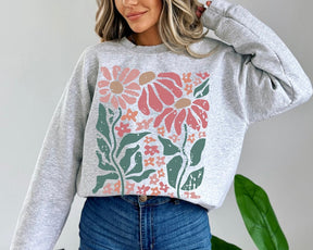 Boho Daisy Flower Sweater Wildflower Sweatshirt