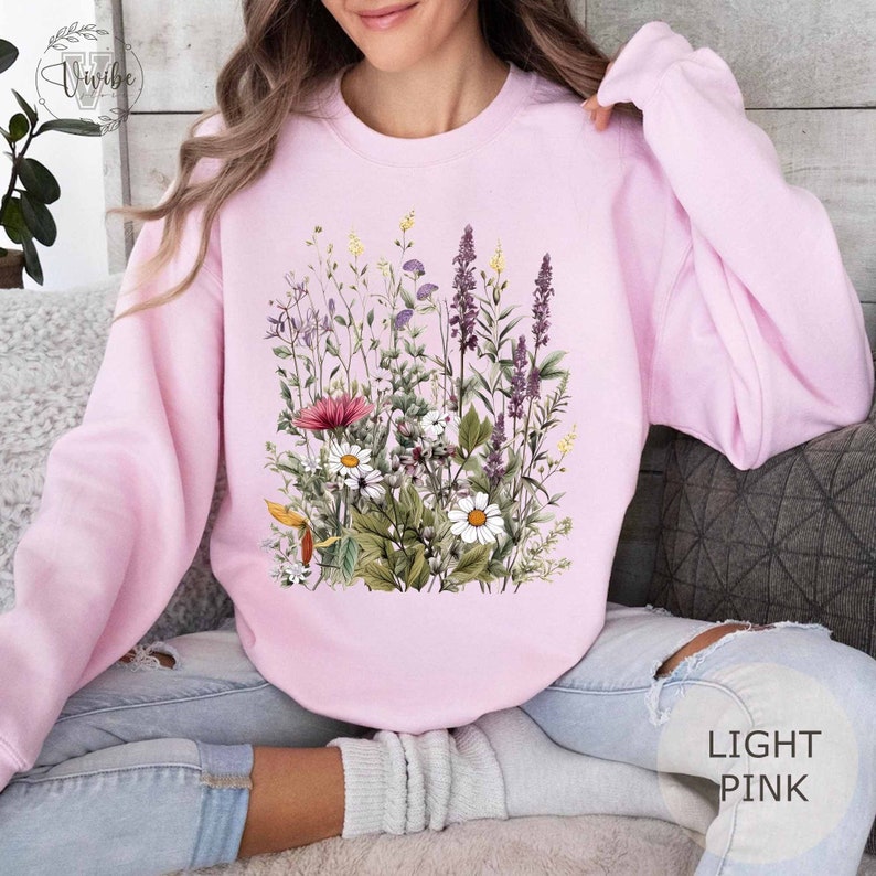 Vintage Pressed Flowers Sweatshirt