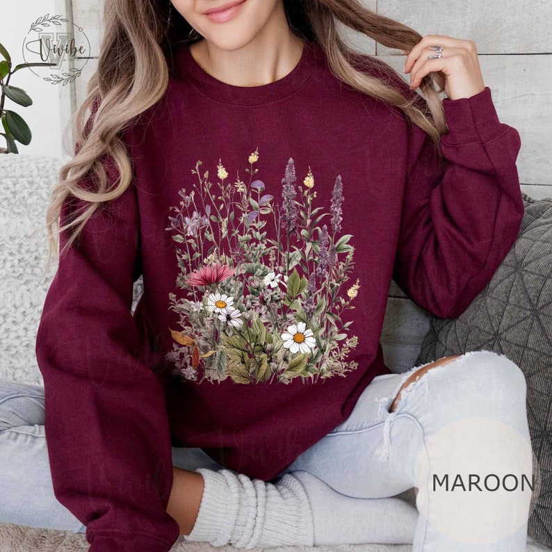 Vintage Pressed Flowers Sweatshirt