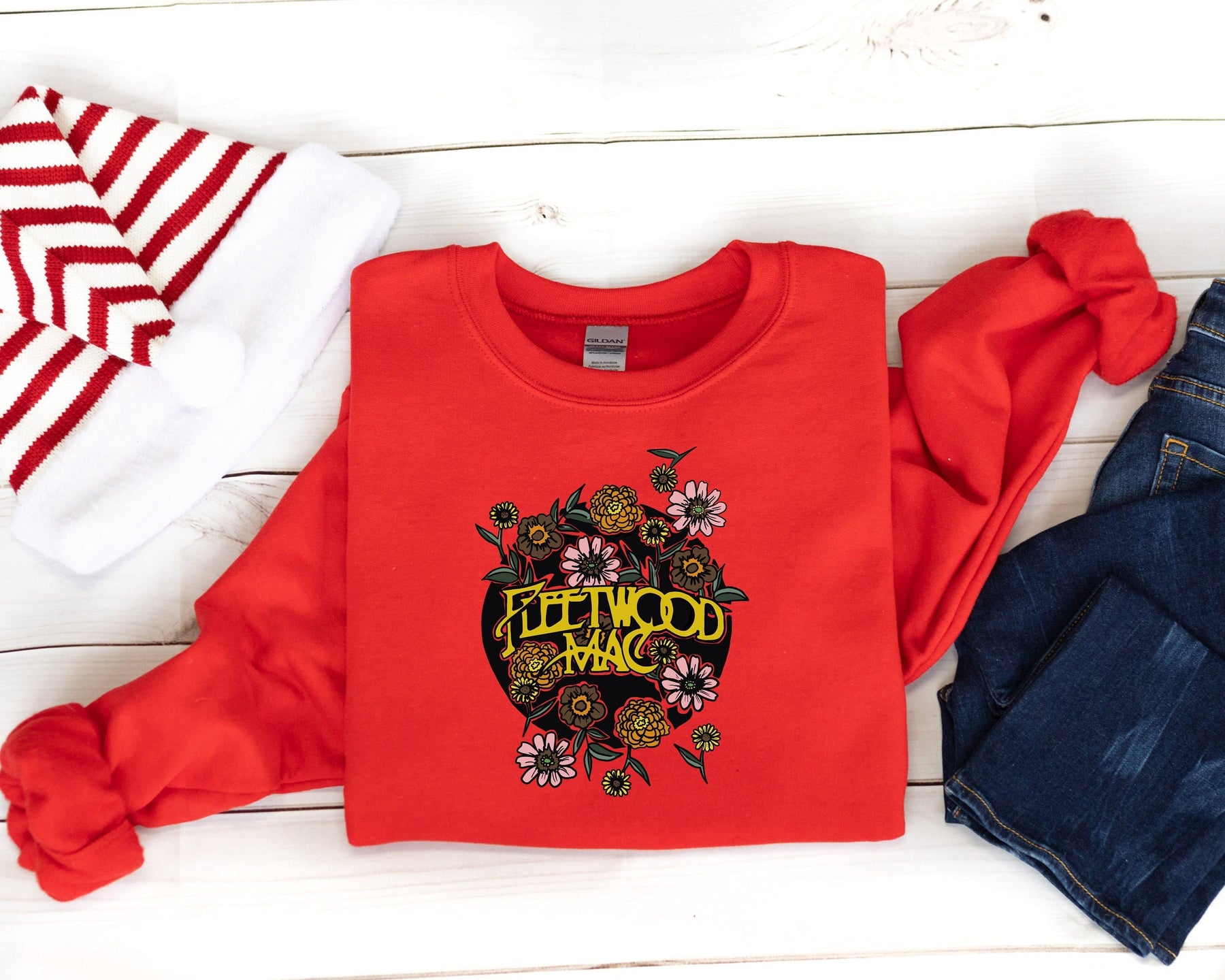 Fleetwood Mac Floral Rock Comfort Crew Neck Sweatshirt