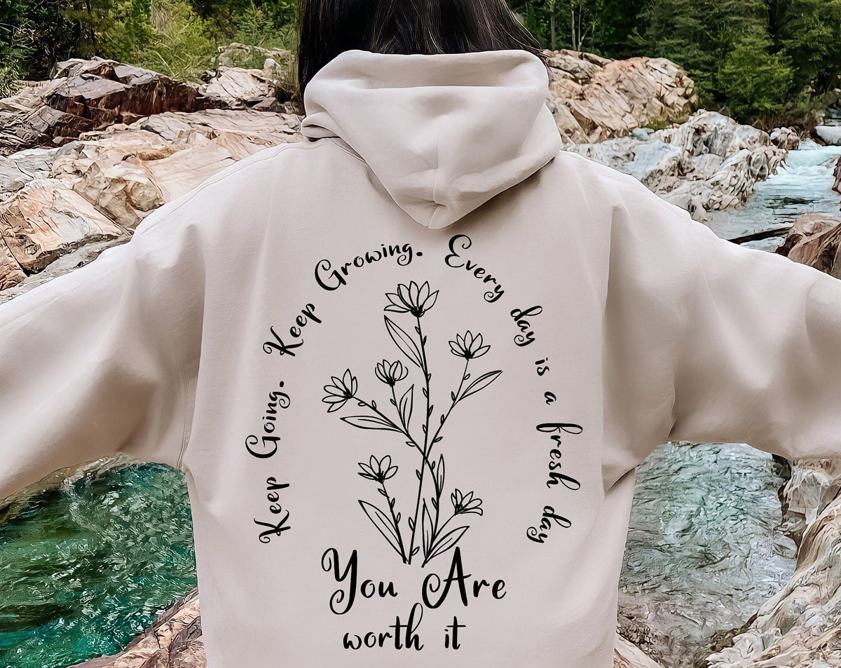 Positive Aesthetic Floral Inspirational Hoodie