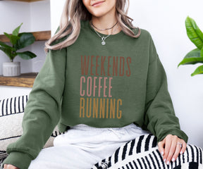 Weekends Coffee Running Sweatshirt