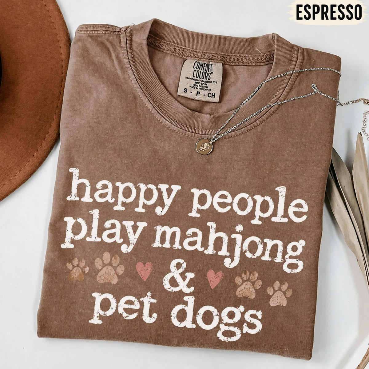 Comfort Colors Happy People Play Mahjong & Pet Dogs T-Shirt