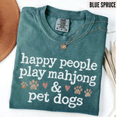 Comfort Colors Happy People Play Mahjong & Pet Dogs T-Shirt