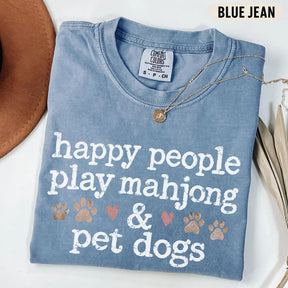 Comfort Colors Happy People Play Mahjong & Pet Dogs T-Shirt