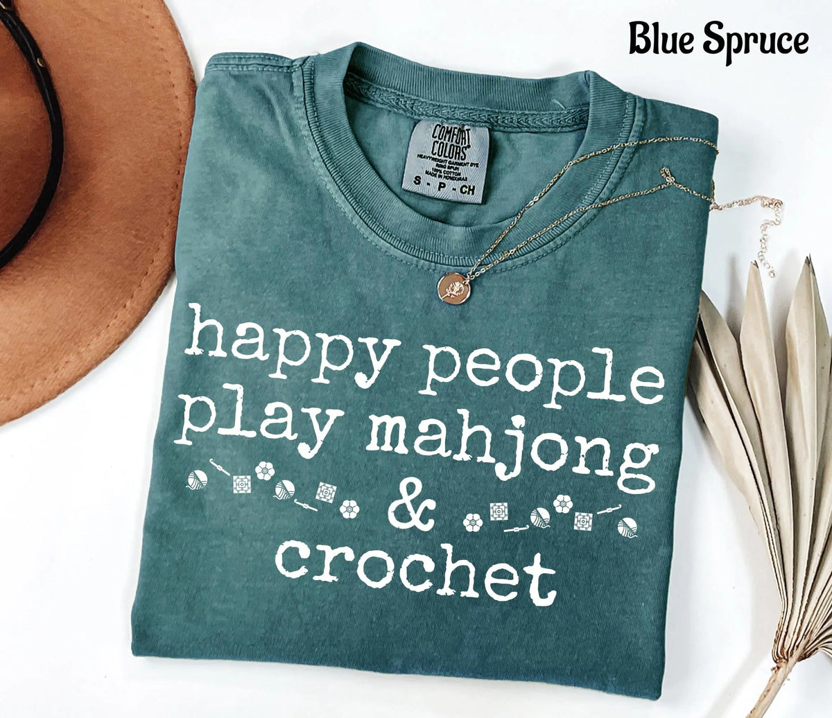 Comfort Colors Happy People Play Mahjong & Crochet T-Shirt