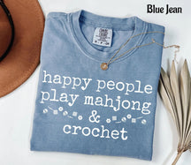 Comfort Happy People Play Mahjong & Crochet T-Shirt
