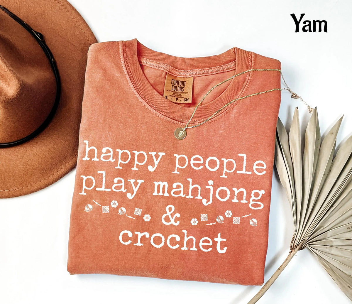 Comfort Happy People Play Mahjong & Crochet T-Shirt