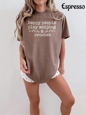 Comfort Colors Happy People Play Mahjong & Crochet T-Shirt