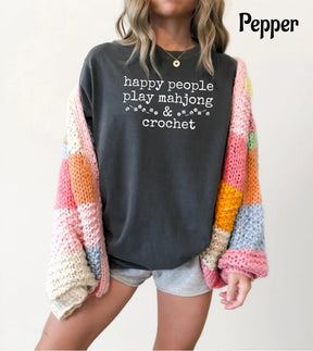 Comfort Colors Happy People Play Mahjong & Crochet T-Shirt