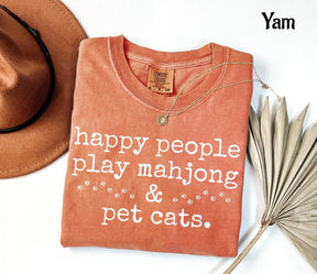 Comfort Colors Happy People Play Mahjong & Pet Cats T-Shirt