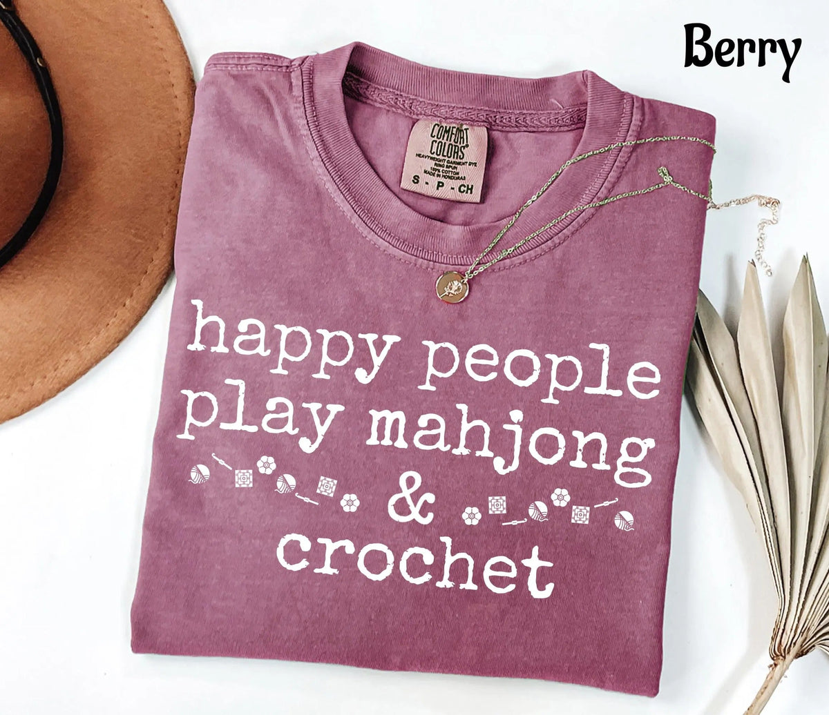 Comfort Happy People Play Mahjong & Crochet T-Shirt