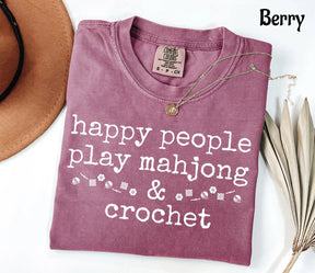 Comfort Colors Happy People Play Mahjong & Crochet T-Shirt