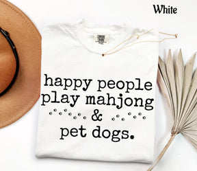 Comfort Colors Happy People Play Mahjong&Pet Dogs T-Shirt
