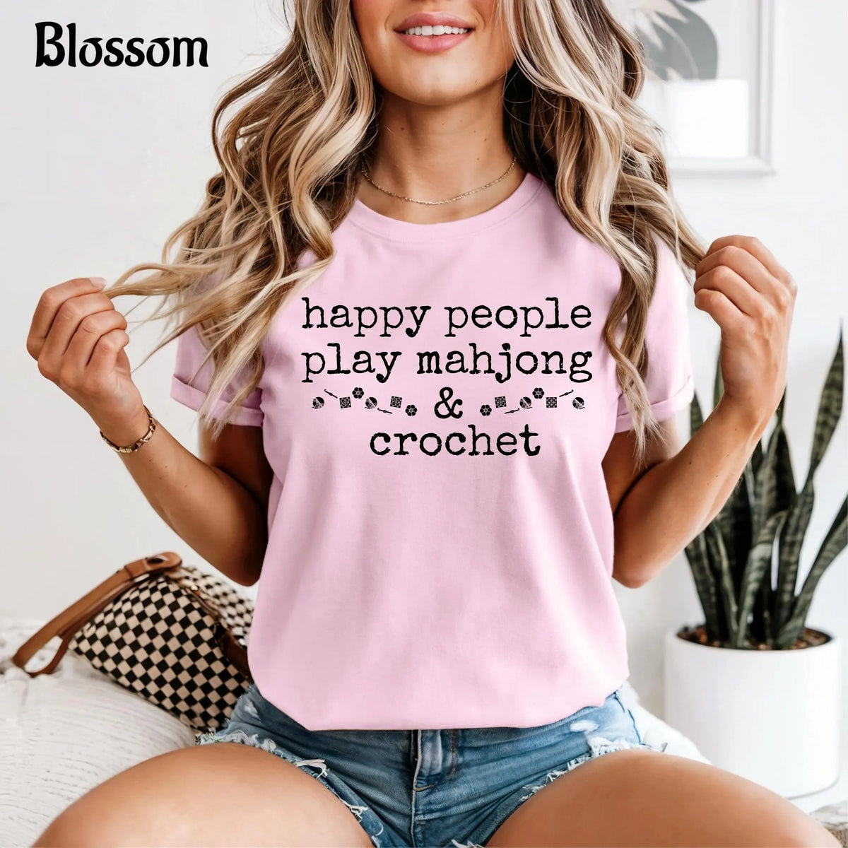 Comfort Colors Happy People Play Mahjong & Crochet T-Shirt