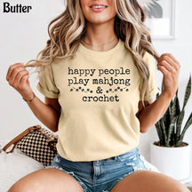 Comfort Happy People Play Mahjong & Crochet T-Shirt