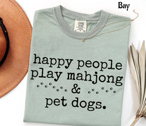 Comfort Colors Happy People Play Mahjong&Pet Dogs T-Shirt
