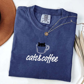 Cats And Coffee Cute T-Shirt