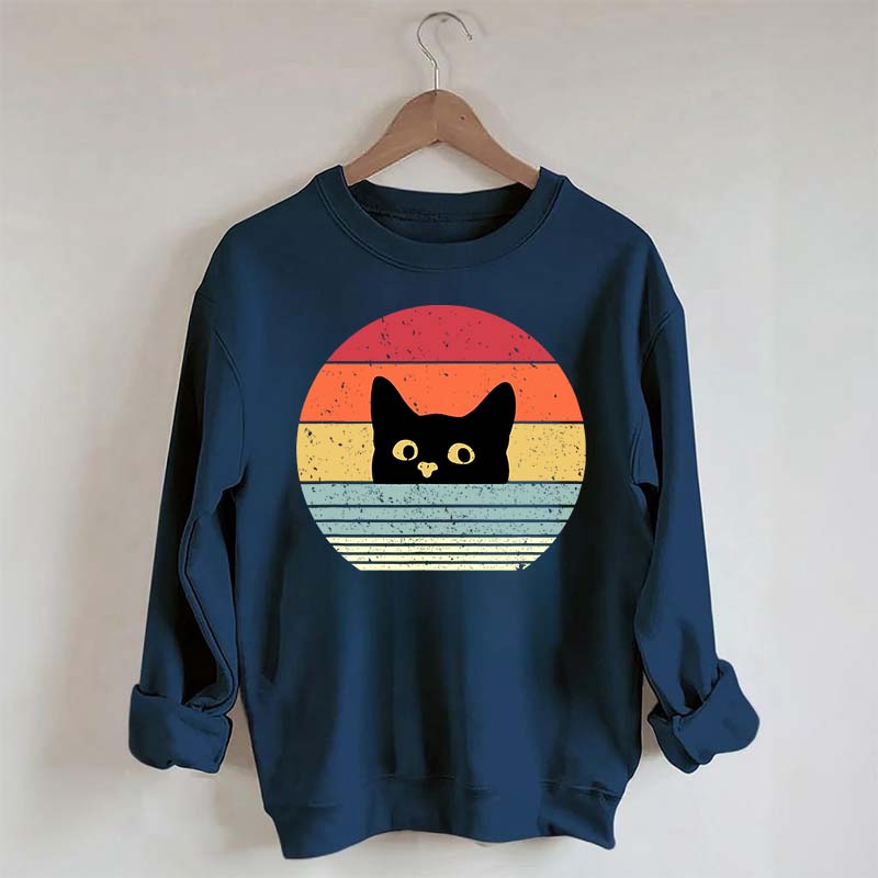 Retro Black Cat Crazy Sweatshirt