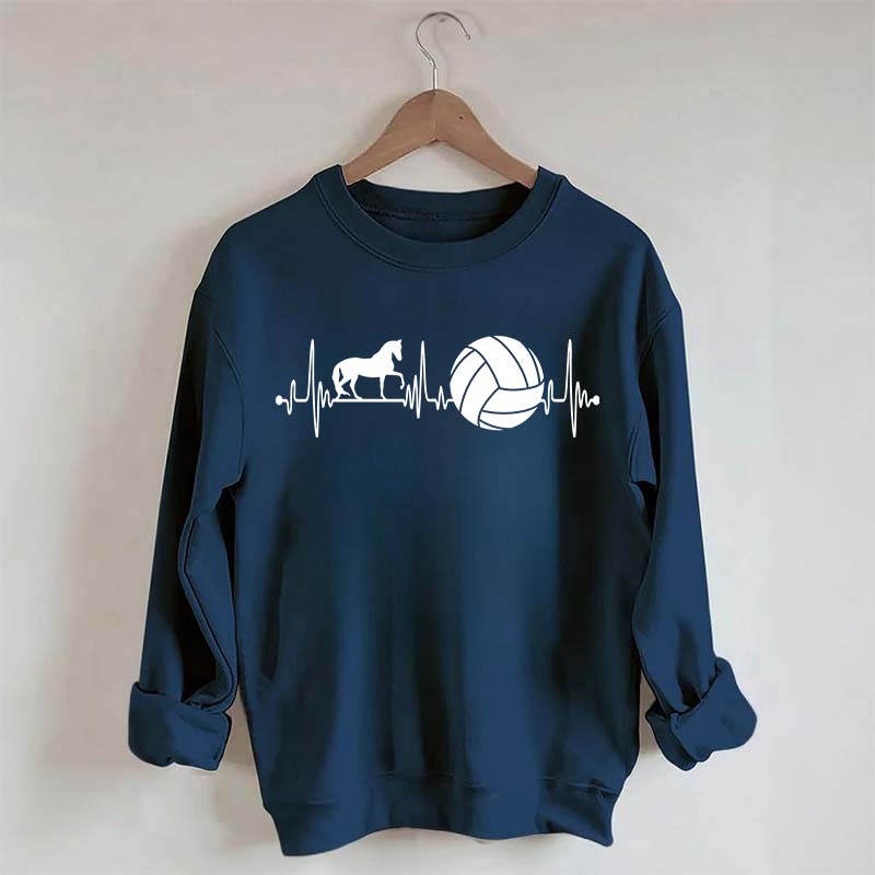 Funny Horse Volleyball Heartbeat Sweatshirt
