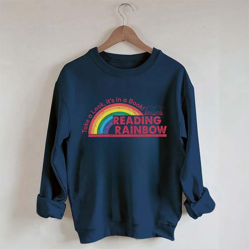 Teacher Reading Rainbow Sweatshirt