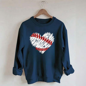 Distressed Baseball Heart Sweatshirt