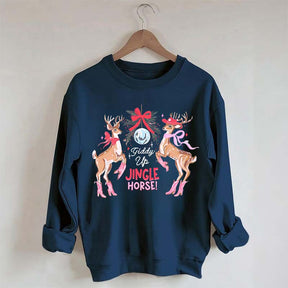 Preppy Cowgirl Christmas Reindeer Sweatshirt