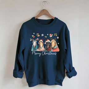 Festive Horse Quartet Christmas Sweatshirt