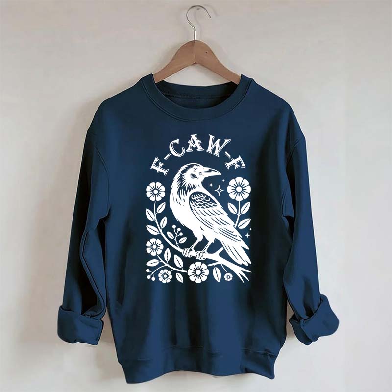 F-Caw-F Wildflowers Black Bird Sweatshirt