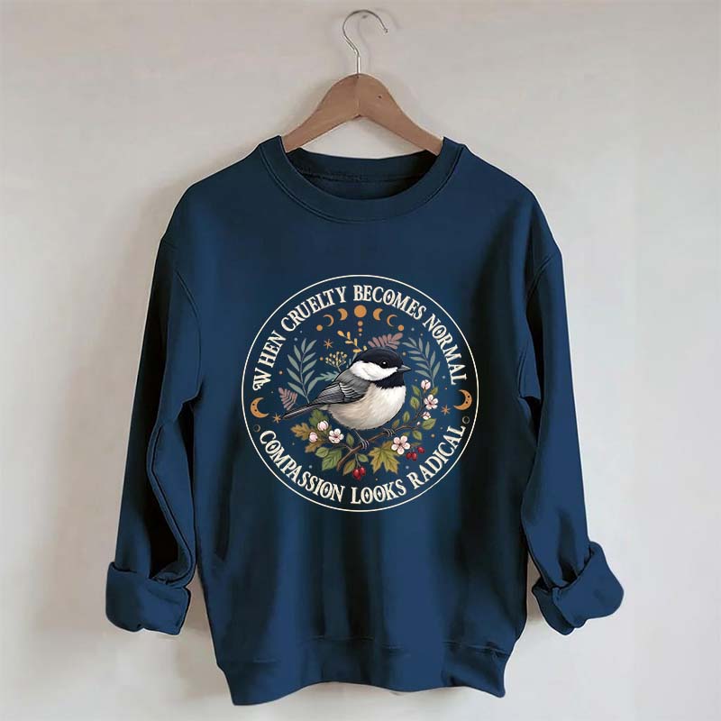 Radical Compassion Floral Bird Sweatshirt