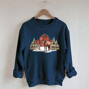 Christmas Horse Western Desert Sweatshirt