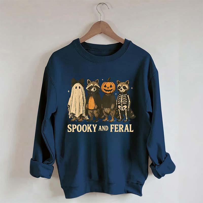 Cute Spooky and Feral Raccoon Sweatshirt