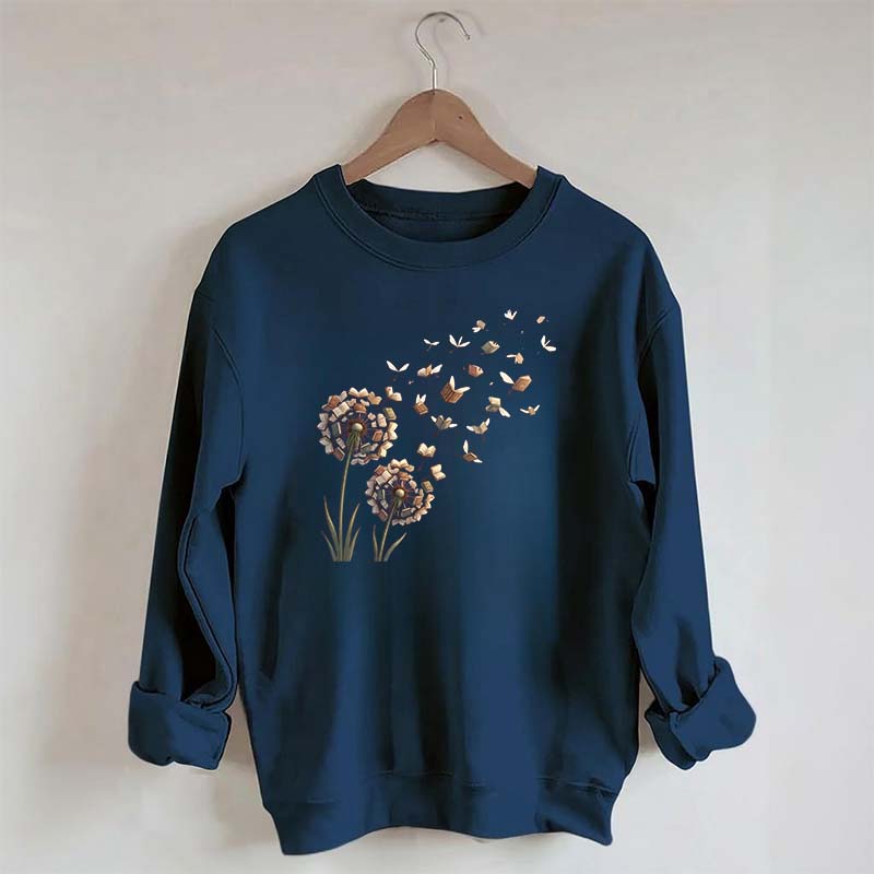 Bookish Women Funny Dandelion Books Sweatshirt