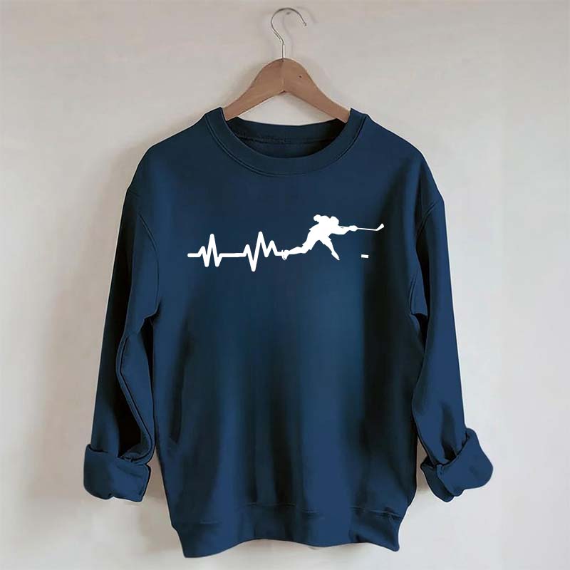 Ice Hockey Player Heartbeat Sweatshirt
