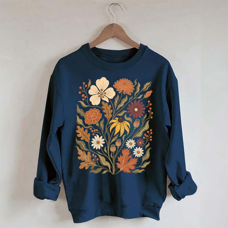 Autumn Floral Vintage Botanical Sweatshirt