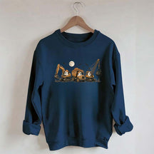 Halloween Construction Ghosts Excavator Sweatshirt