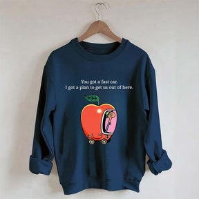 Apple Car Driving Fast Car Sweatshirt