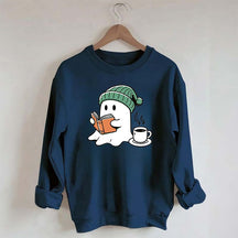 Winter Ghost Reading Book Coffee Sweatshirt