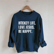 Comfort Colors Hockey Life Love Jesus Sweatshirt