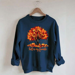 Fall Is My Favorite Tree Leaves Trendy Sweatshirt
